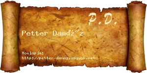 Petter Damáz névjegykártya